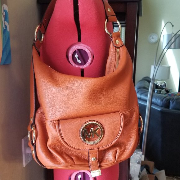 Michael kors fulton backpack orange Clearance